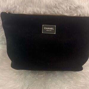 CHANEL Black Velvet Cosmetic Bag